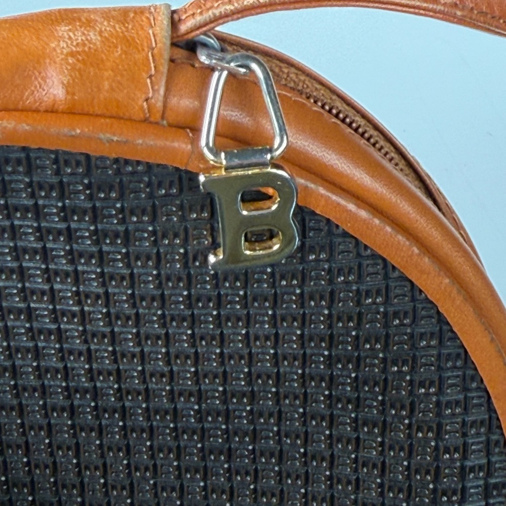 Bally Carmel Leather & Black Canvas Crossbody Bag - vintage authenticated - Picture 4 of 14